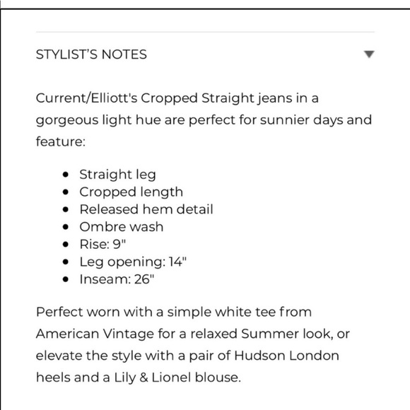 Current Elliott cropped straight leg jeans - Picture 4 of 11